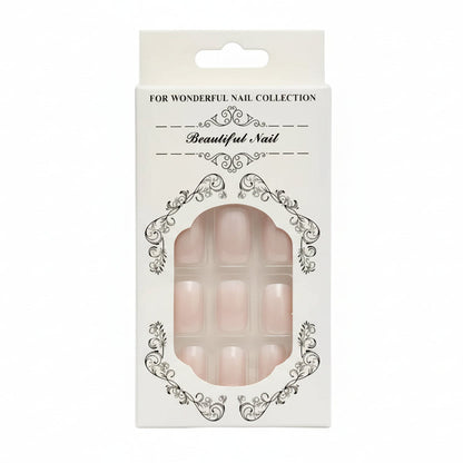 Salon-Style French Tip Press-On Nails - Square 01