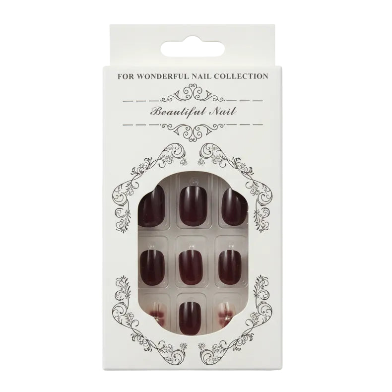 Salon-Style French Tip Press-On Nails - Square 03