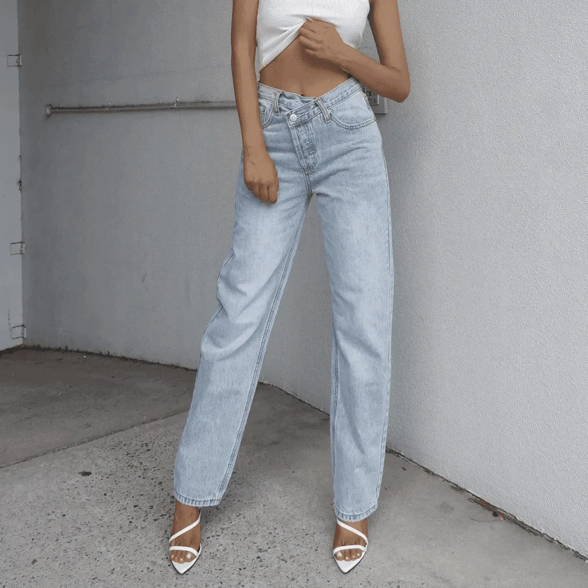 Rodeo Asymmetric Straight Leg Jeans