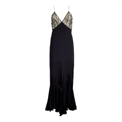 Satin Mood Lace Fishtail Maxi Dress