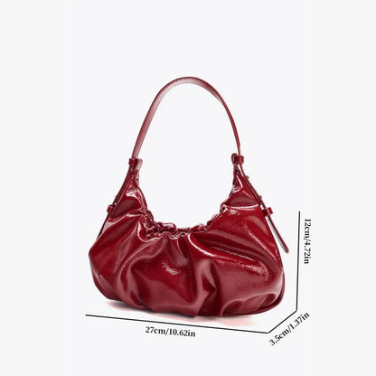 Scarlet Kiss Ruched Shoulder Bag
