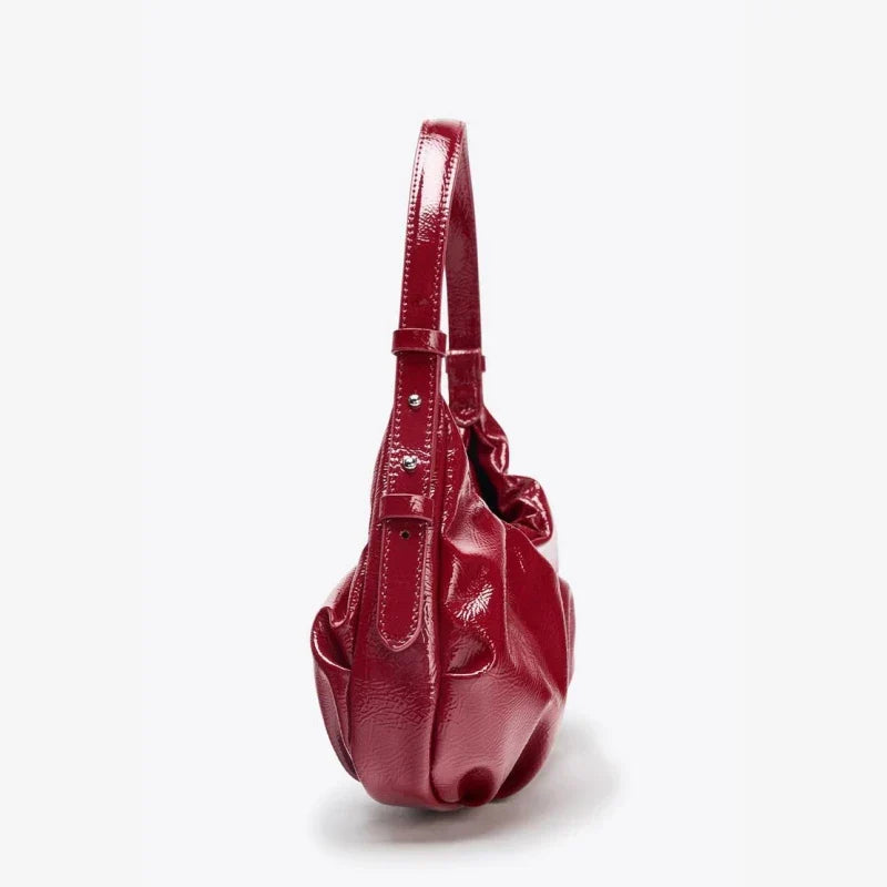 Scarlet Kiss Ruched Shoulder Bag