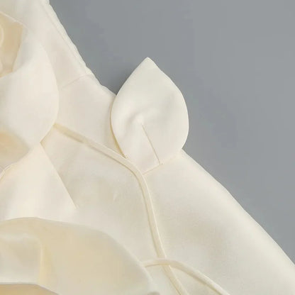 Serenity Silk Voluminous Flower Corset Mini Dress