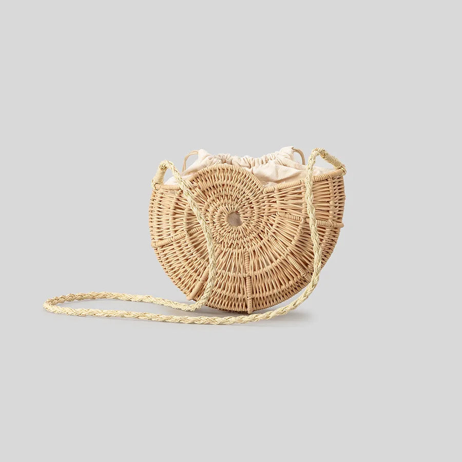 Shella Rattan Conch Bag with Shell Embellishments