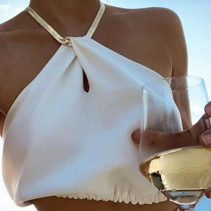 Sky Line Chain Detail White Top