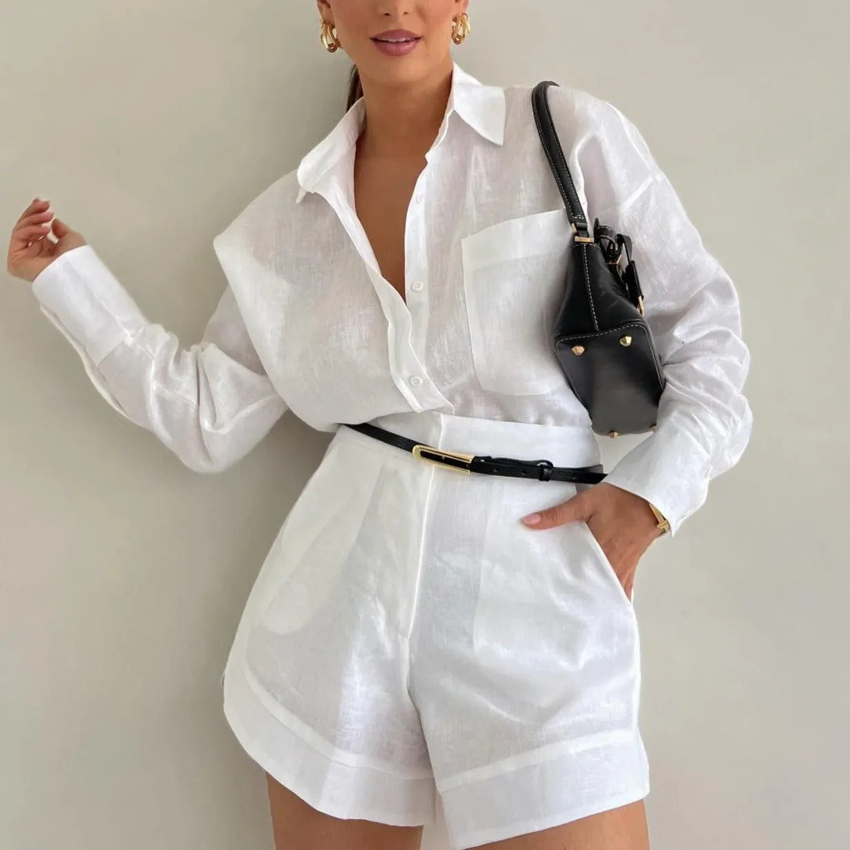 Summer On-The-Boat White Two Piece Set