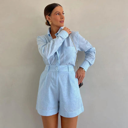 Summer On-The-Boat Light Blue Two-Piece Set
