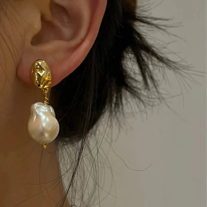 Sun Drop Pearl Pendant Earrings