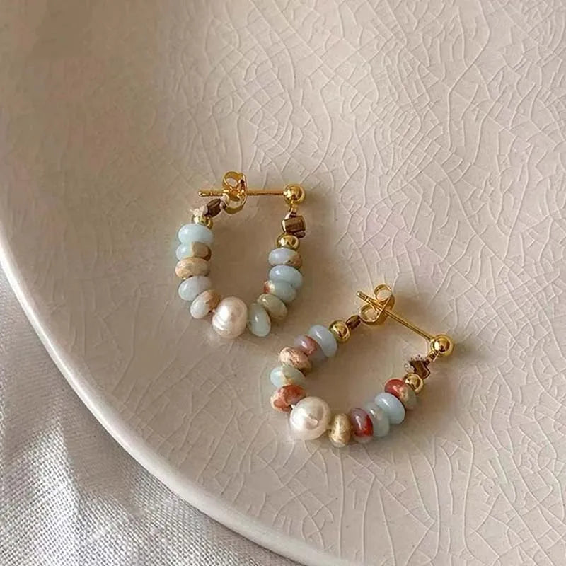 Sweet Beads Pearl Pendant Earrings