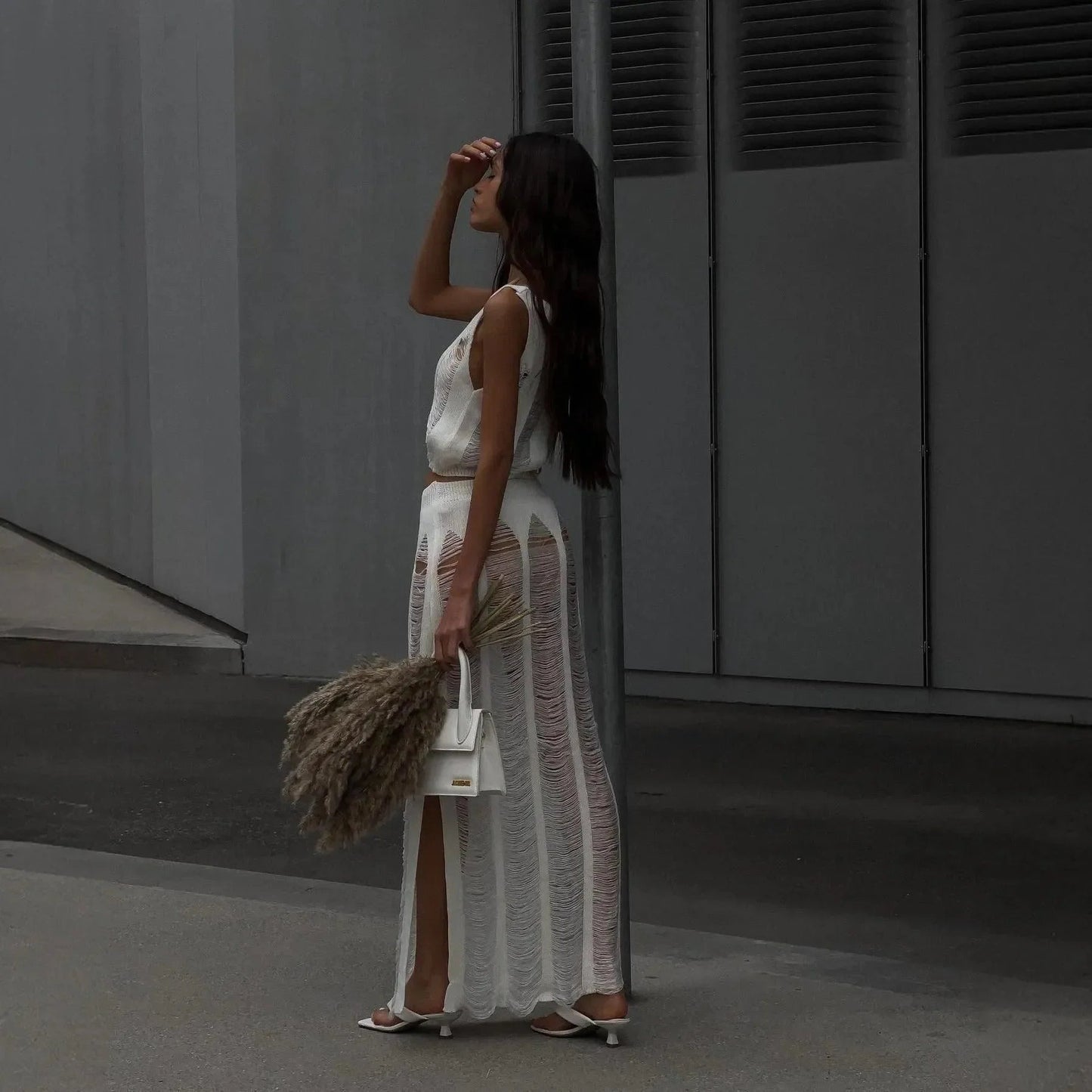 Tami White Knit Two Piece Set