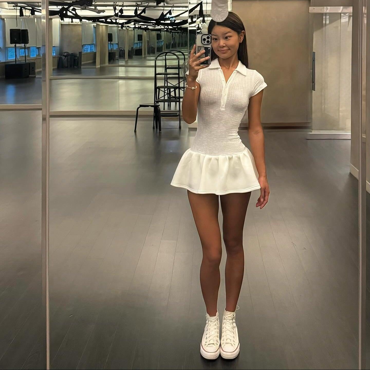 Trust Issues Polo Style Knitted White Mini Dress