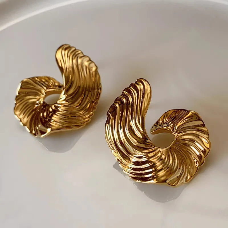 Twist Of Light Spiral Stud Earrings