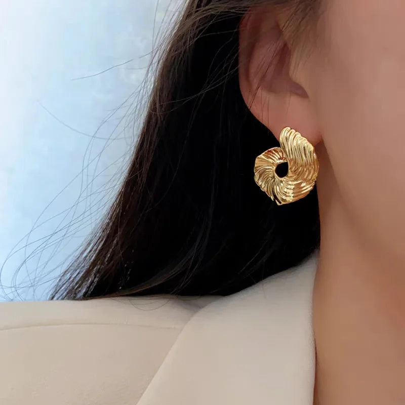 Twist Of Light Spiral Stud Earrings