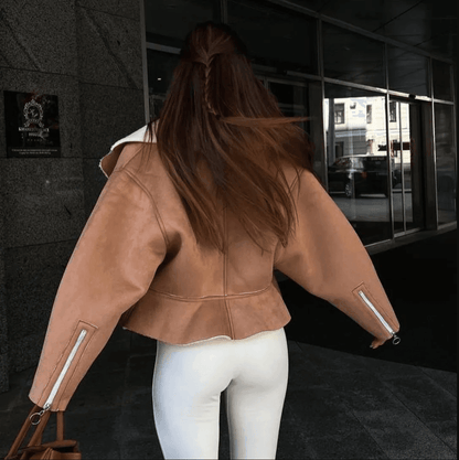 Upper Class Lambswool Lapel Brown Jacket