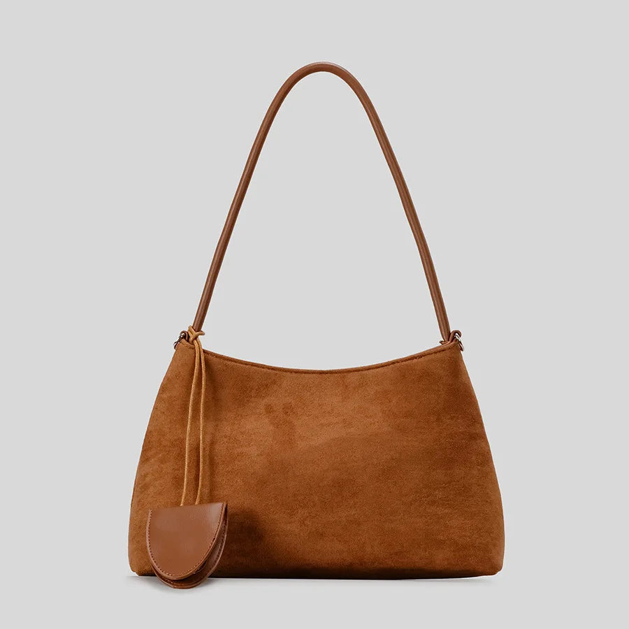 Velvet Hour Suede Shoulder Bag