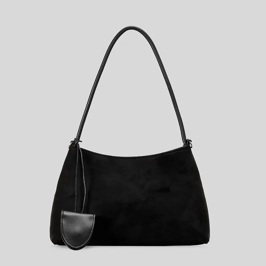 Velvet Hour Suede Shoulder Bag