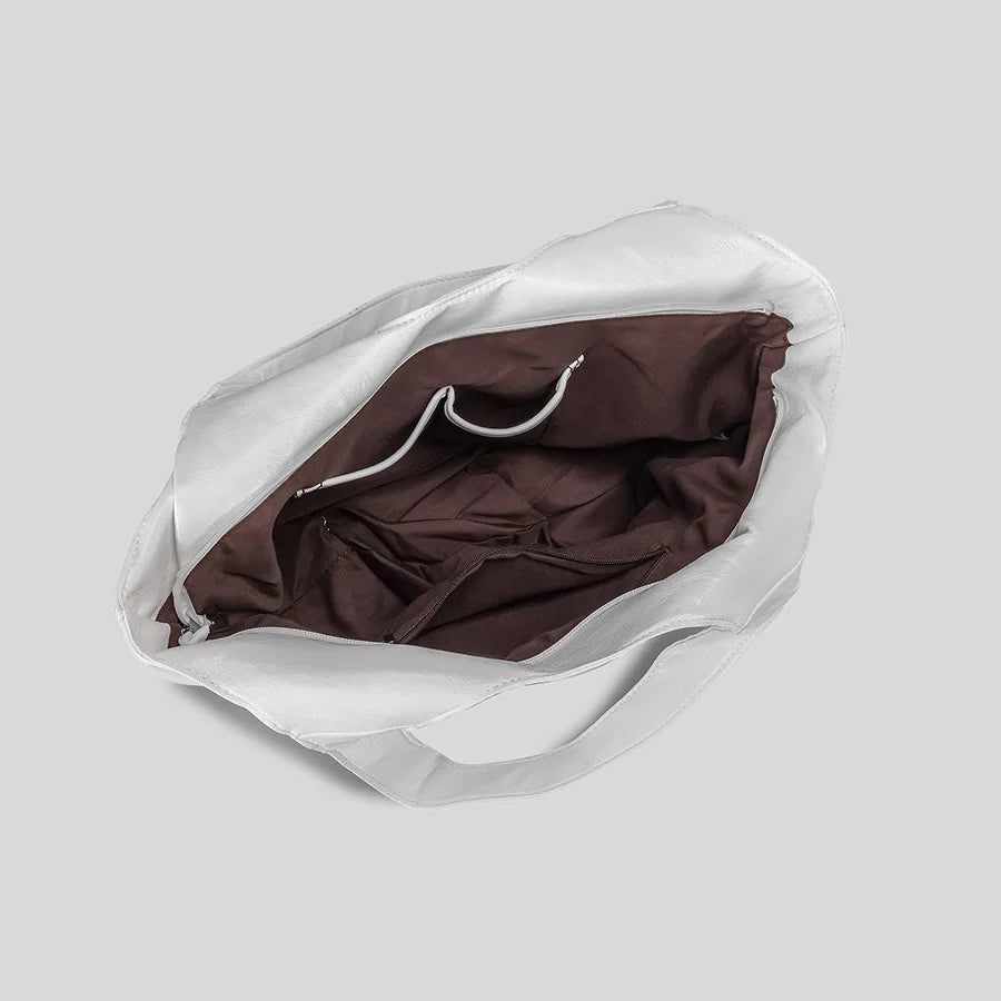 Zip Chaos Leather Oversized Shoulder Bag